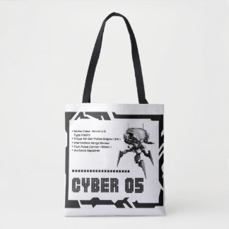 Cyber 05 Mech Robot Design Tote Bag