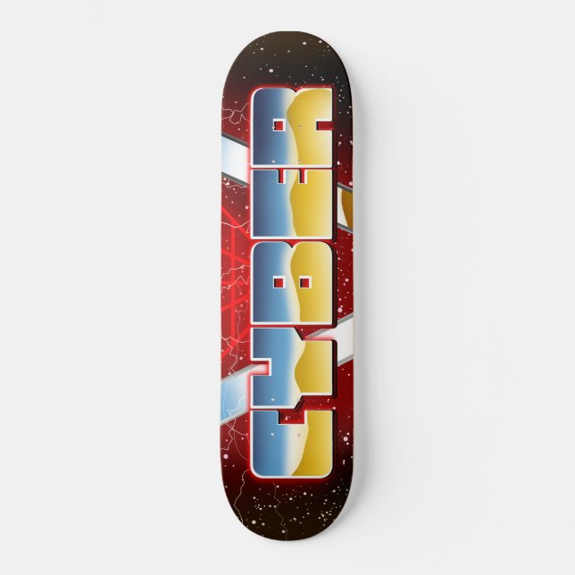 Cyber 1980s poster skateboard (Front)