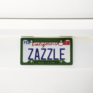 Cyber AI Futuristic Computing Theme - Your Slogan License Plate Frame