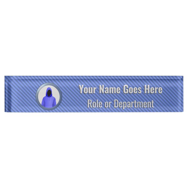 Cyber Attack Defenders - Security Analysis blue  Desk Name Plate (Front)