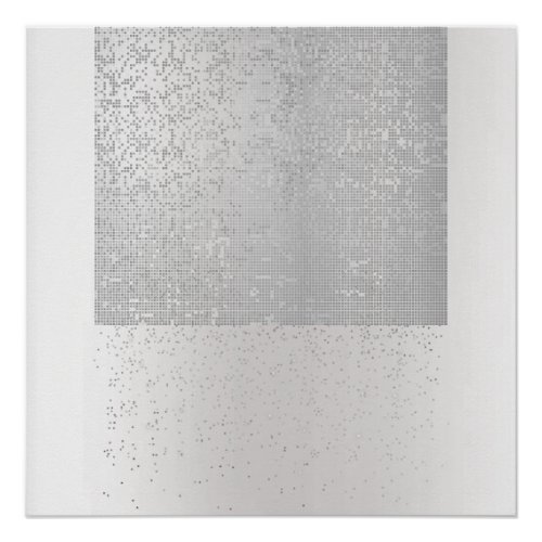 Cyber Binary Minimal Monochromatic Silver Gray Lux Poster