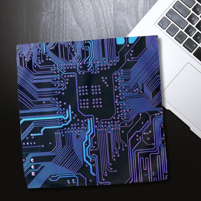 Cyber Blue PCB Circuit Board Trace Pattern Art Bandana (Creator Uploaded)