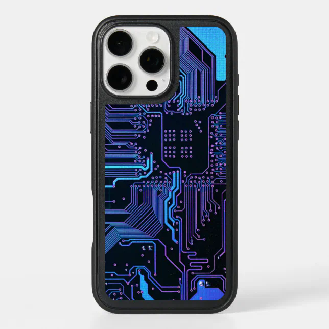 Cyber Blue PCB Circuit Board Trace Pattern Art Otterbox iPhone Case ...