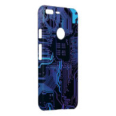 Cyber Blue PCB Circuit Board Trace Pattern Art Uncommon Google Pixel XL Case (Back/Right)