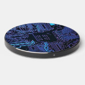 Cyber Blue PCB Circuit Board Trace Pattern Art Wireless Charger (Front 2)