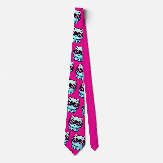 Cyber Cat Neck Tie (Front)