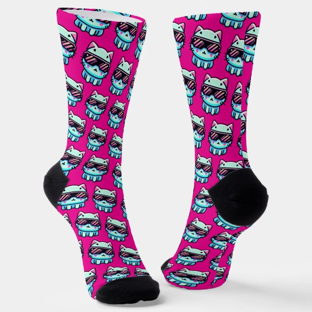 Cyber Cat Socks (Angled)