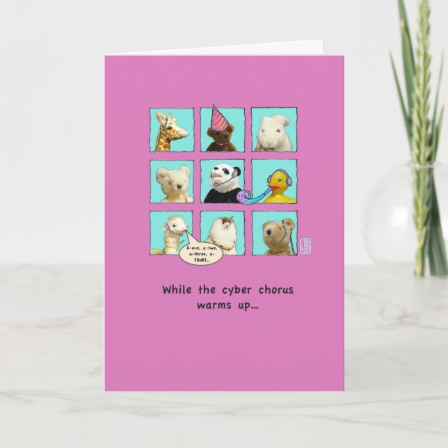 Cyber Chorus Birthday Animals in Windows Card (Front)