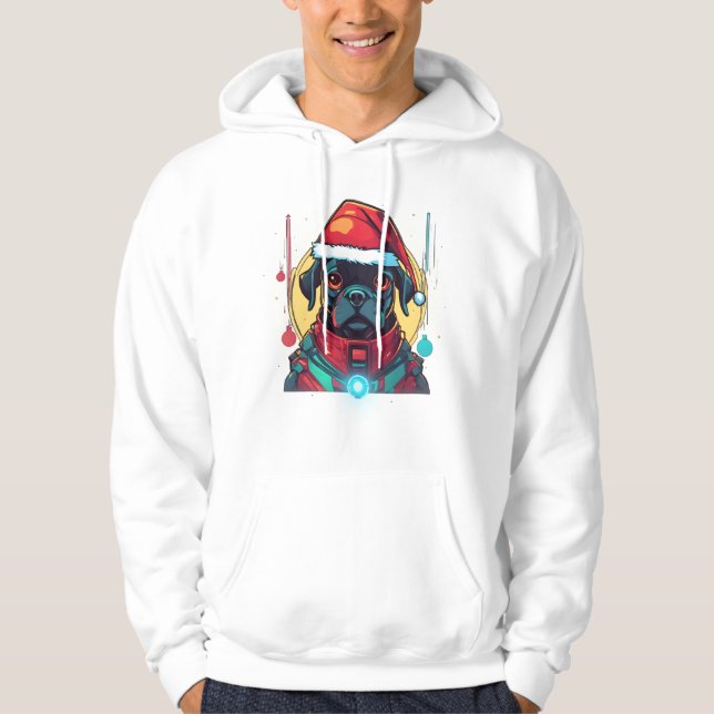 Cyber Christmas Puppy Hoodie (Front)