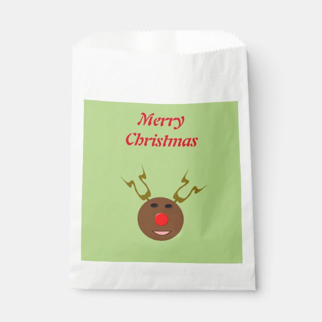 Cyber Christmas Reindeer Custom Favor Bags (Front)