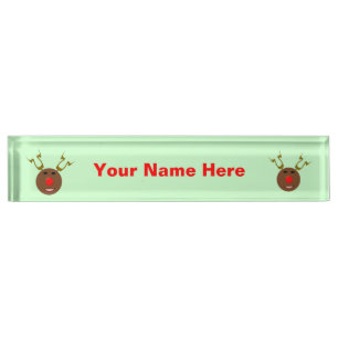 Cyber Christmas Reindeer Custom Nameplate