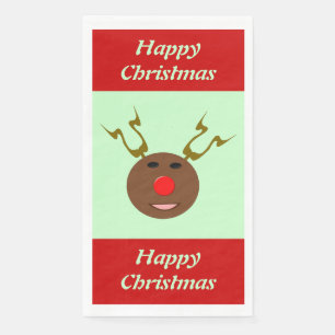 Cyber Christmas Reindeer Custom Paper Guest Towels
