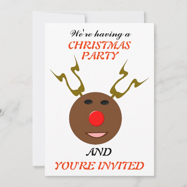 Cyber Christmas Reindeer Custom Party Invitation (Front)