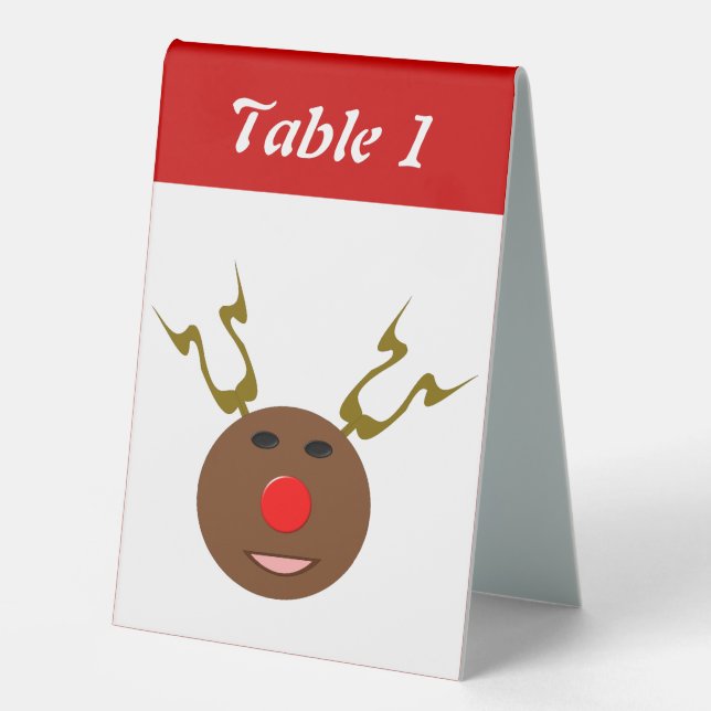 Cyber Christmas Reindeer Custom Table Tent (Front)