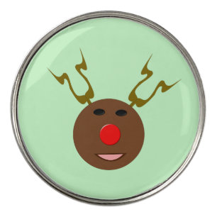 Cyber Christmas Reindeer Golf Ball Markers