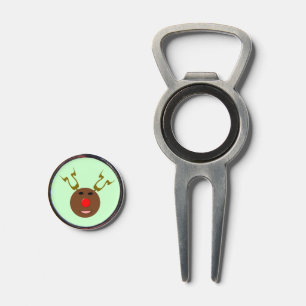 Cyber Christmas Reindeer Golf Divot Tool