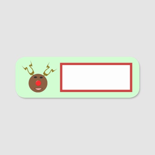 Cyber Christmas Reindeer Name Tag