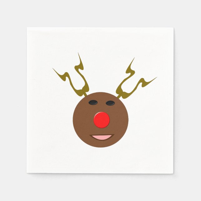 Cyber Christmas Reindeer Paper Napkins (Front)