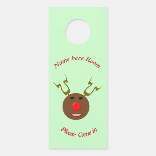 Cyber Christmas Reindeer Personalized Door Hanger