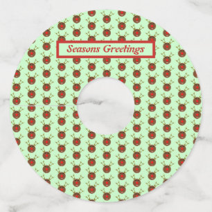 Cyber Christmas Reindeer Personalized Wine Glass Tag