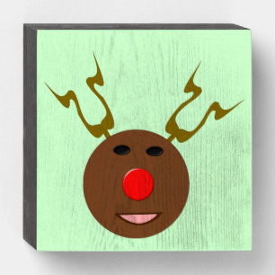 Cyber Christmas Reindeer Wooden Box Sign