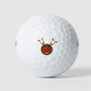Cyber Christmas Reindeerl Golf Ball