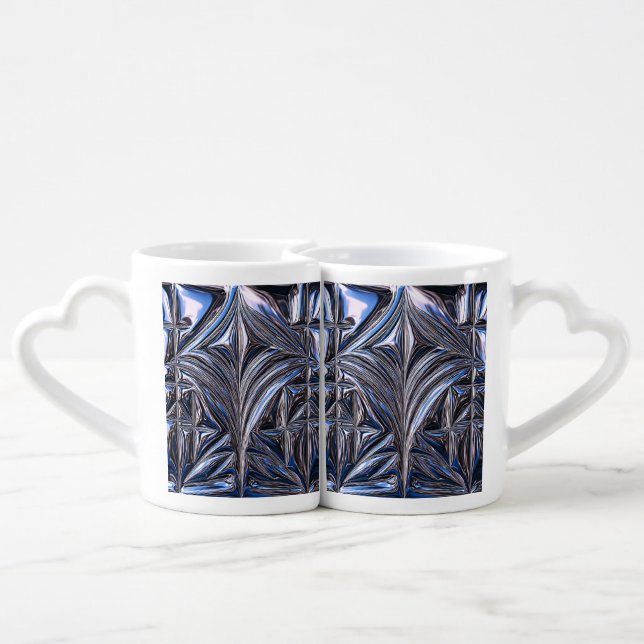 Cyber Chrome Matrix Coffee Mug Set (Back Nesting)