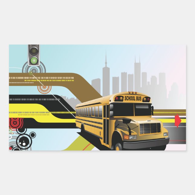 Cyber City School Bus Rectangular Sticker (Front)
