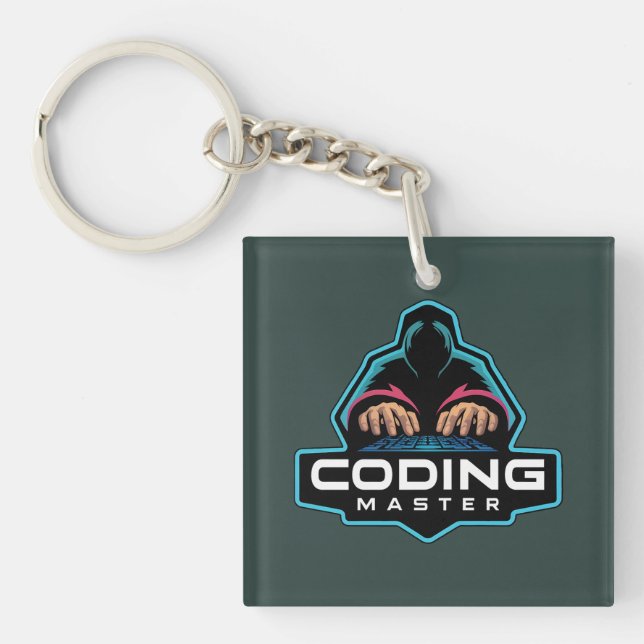 Cyber Coding Guru Coding Master Tech Keychain (Front)