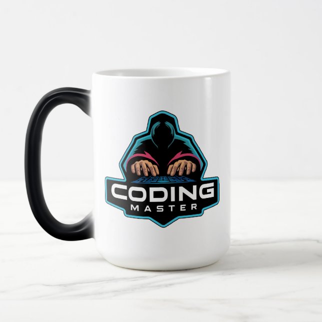 Cyber Coding Guru Hacker Magic Morphing Mug (Left)