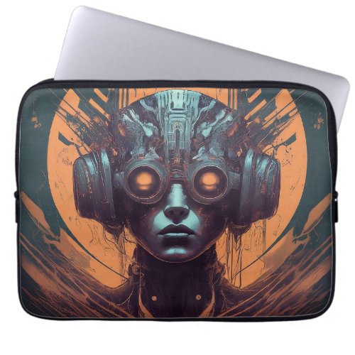 Cyber Conductor Orchestrating the Future of Music Laptop Sleeve