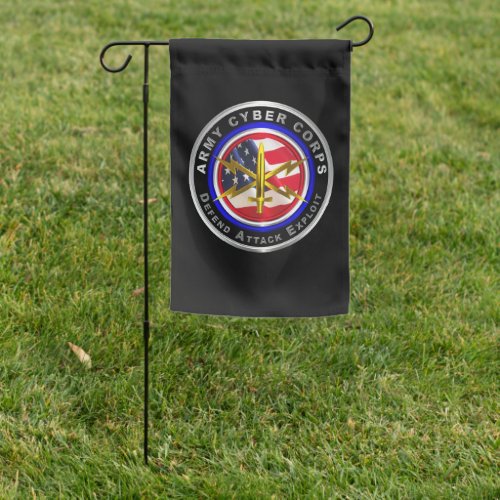 Cyber Corps Army Veteran  Garden Flag