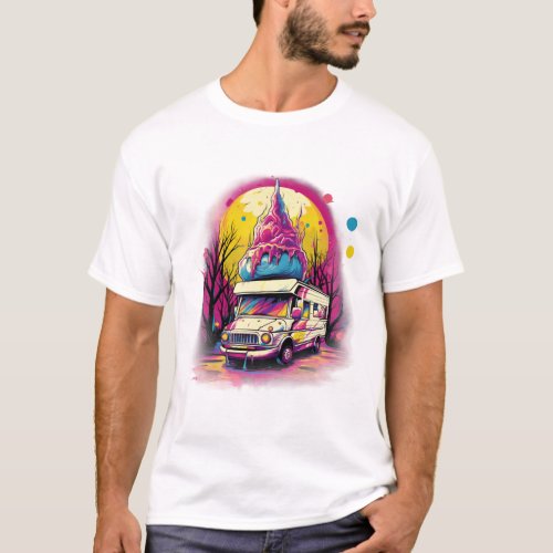 Cyber Cream Neon_Fueled Ice Cream Truck T_Shirt