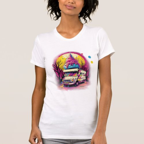 Cyber Cream Neon_Fueled Ice Cream Truck T_Shirt