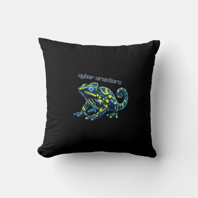 Cyber Creature Throw Pillow (Front)
