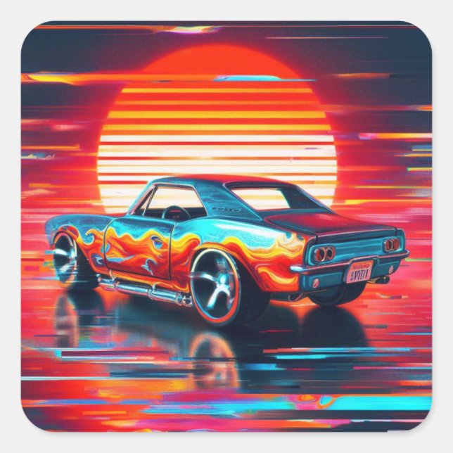 Cyber Cruise Square Sticker (Front)