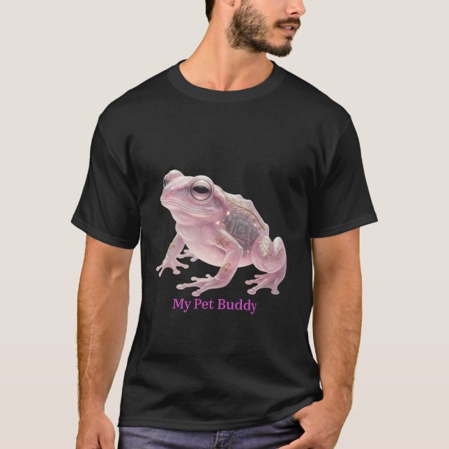 Cyber Crystal Frog Surreal Techno Nature Fusion T-Shirt (Front)