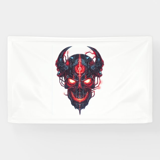 Cyber Demon Skull Lord Banner (Horizontal)