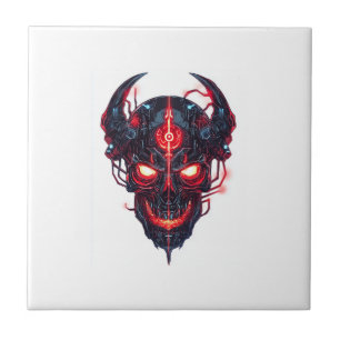 Cyber Demon Skull Lord Ceramic Tile