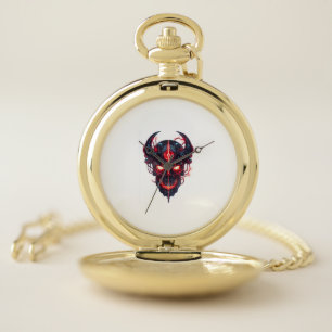 Cyber Demon Skull Lord Pocket Watch