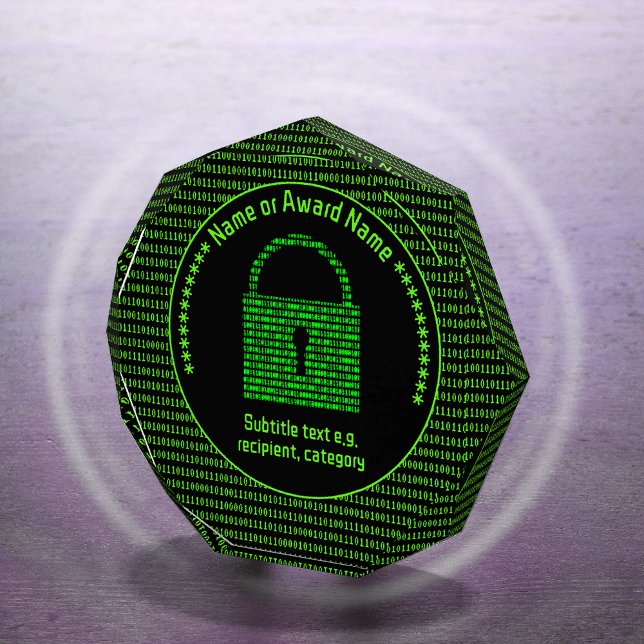 Cyber / Digital Achievement - Lock in Code Custom Acrylic Award (Creator Uploaded)