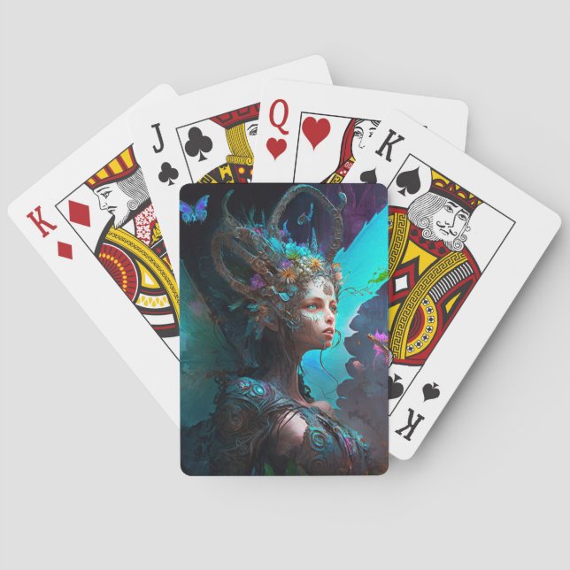 Cyber Fairy Fantasy Art Poker Cards (Back)