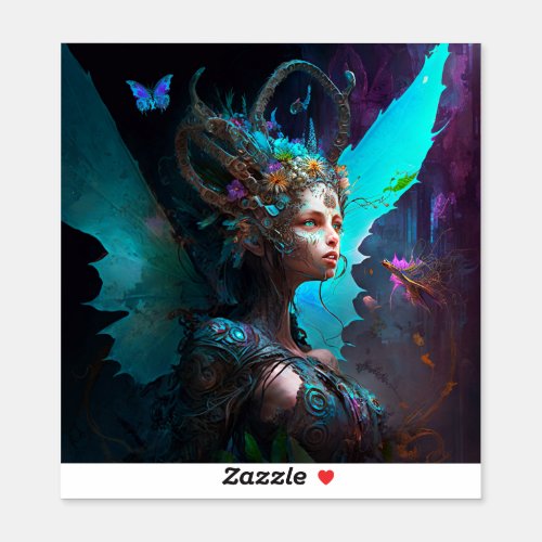 Cyber Fairy Fantasy Art Sticker