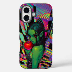 Cyber Fairytale Elf with Crimson Apple iPhone 16 Case