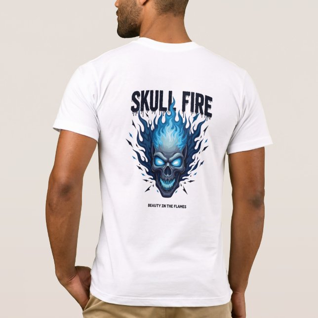 Cyber Flame Skull Shirt – Blue Fire 2025 Grunge Ar (Back)