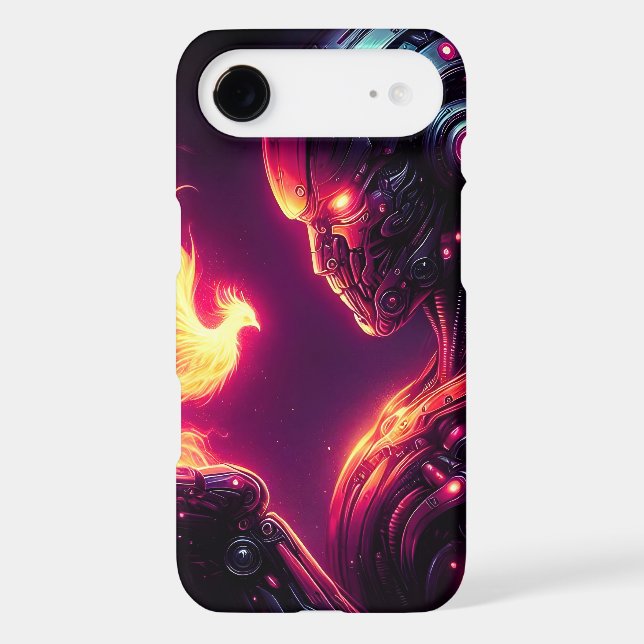 Cyber Futuristic Robot Phoenix Fire Spirit Case-Mate iPhone Case (Back)