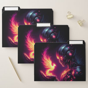 Cyber Futuristic Robot Phoenix Fire Spirit File Folder