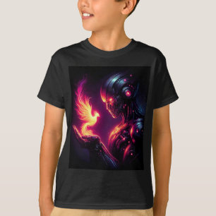Cyber Futuristic Robot Phoenix Fire Spirit T-Shirt