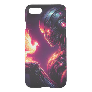 Cyber Futuristic Robot Phoenix Fire Spirit iPhone SE/8/7 Case