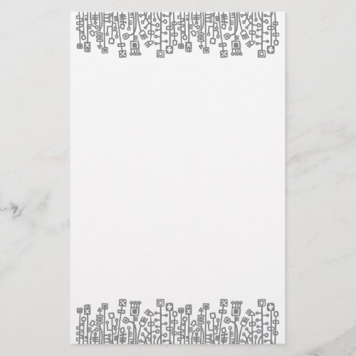 Cyber Garden _ 50pc Black Gray Stationery